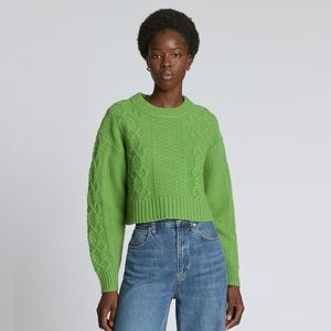Everlane green knit cropped sweater